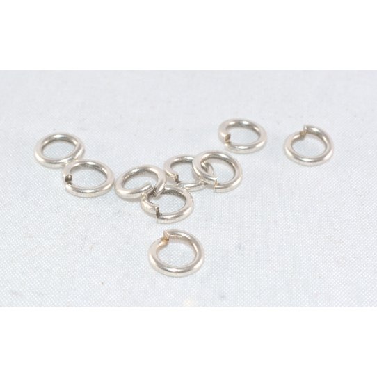 100 brass rings 6mm antique silver or bronz