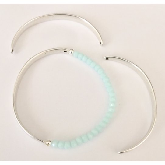Demi jonc avec 2 trou pour créer bracelet avec perles, chaîne ou cuir