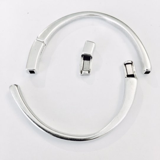 Fermoir aimanté demi jonc pour cuir plat 3mm