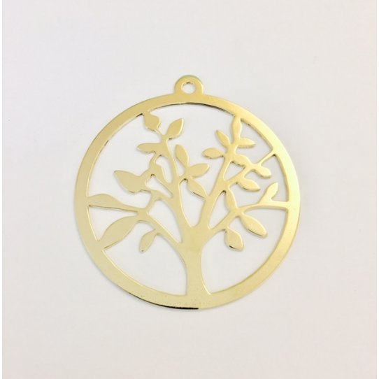 Pendant arbre de vie dor  l'or fin 24 carat