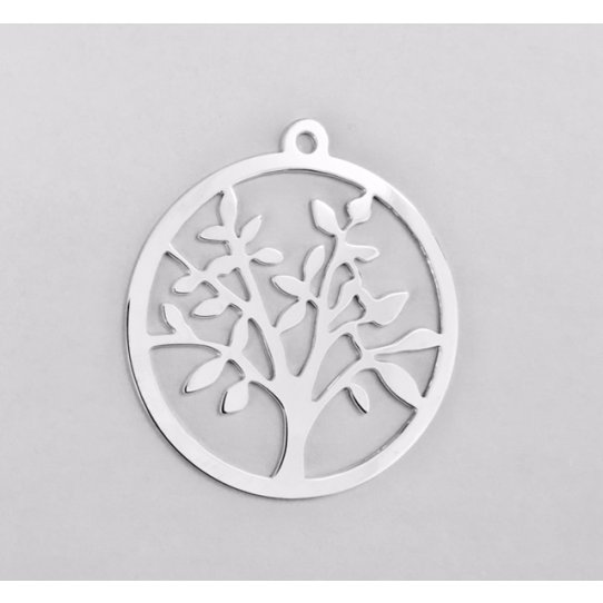 Pendant - brass tree of life plated 10 microns French Manufacturing