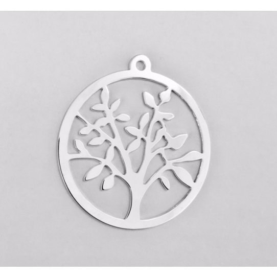 Pendant - brass tree of life plated 10 microns French Manufacturing