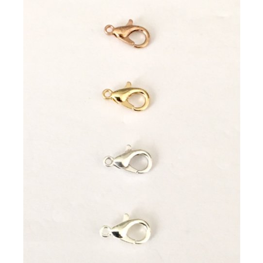 petit mousqueton 10 mm or rose, or, argent ou argent vif