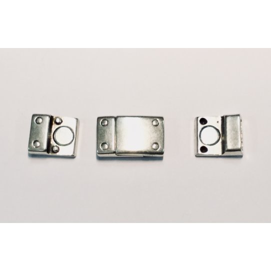 Pewter magnetic clasp with 4 studds for flat leather 10mm
