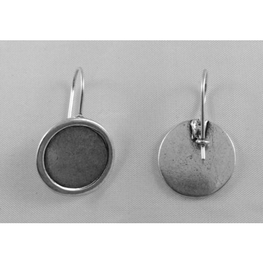 Pewter round sleeper earrings