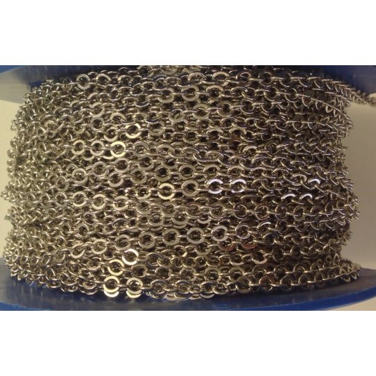 Silver plated brass chain 3.70mm