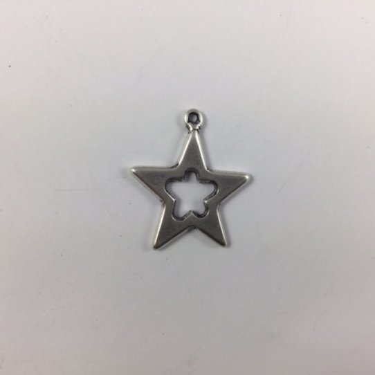 10 Large star with flower inside in pendant