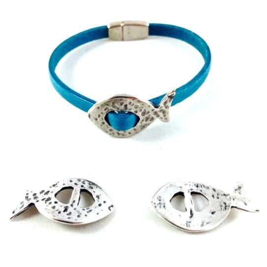 20 Passants  poisson pour cuir plat 5mm