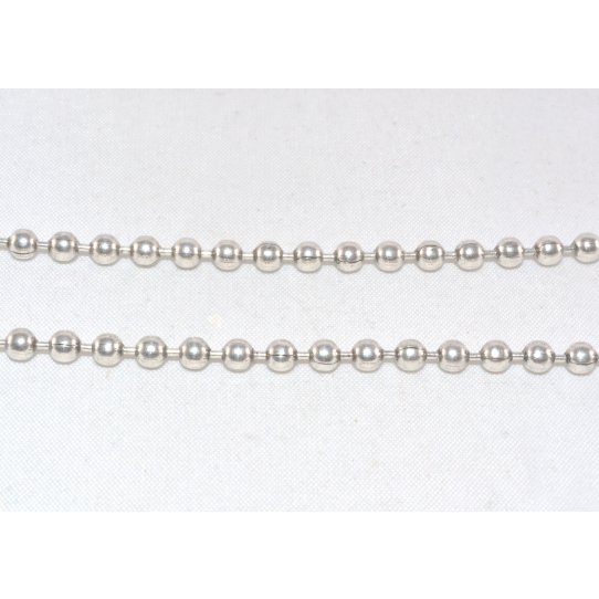 3.60mm Silver plated brass ball chain FR 12 microns