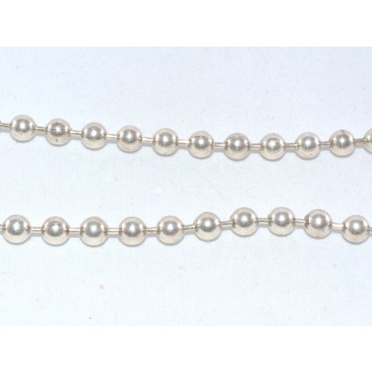 4.65mm Silver plated brass ball chain FR 12 microns