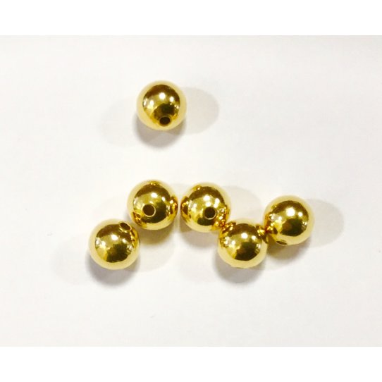 8mm golden brass beads