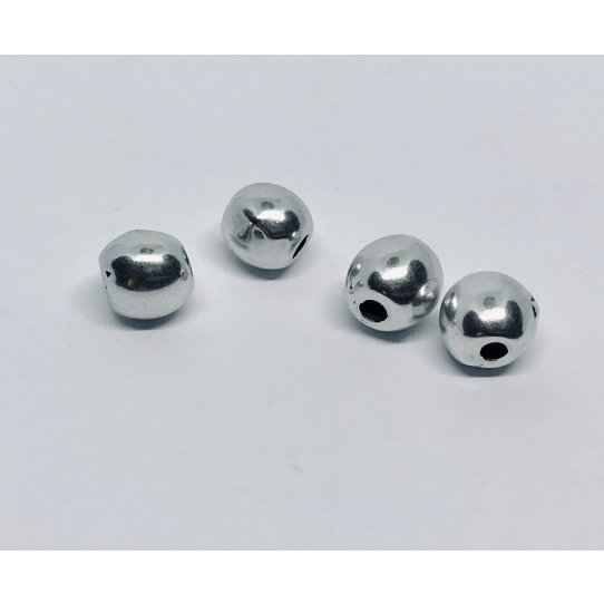 Beads silver plated 7mm