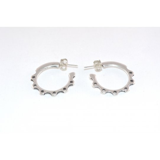 Boucles d'oreille demi-crole  plaqu argent