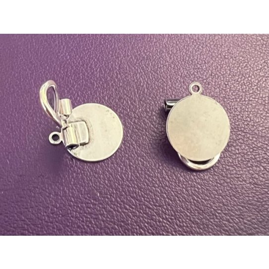 Boucles d’oreilles à clips en laiton plaqué 10micron argent FR