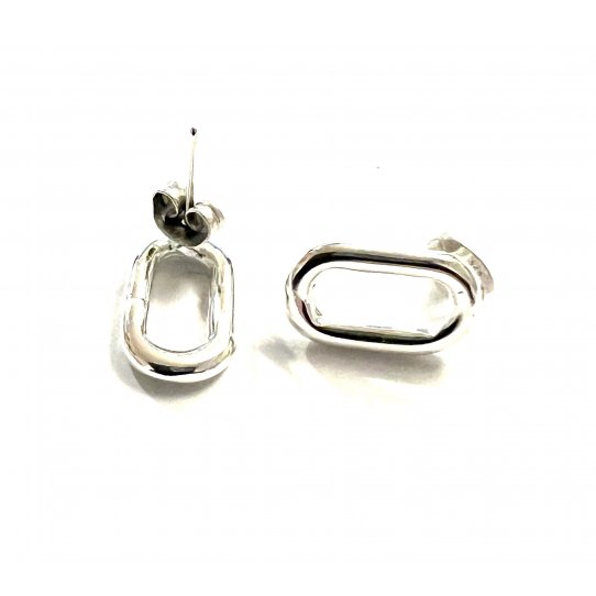 Boucles d'oreilles à clous ovale plaqués 10microns d'argent en France