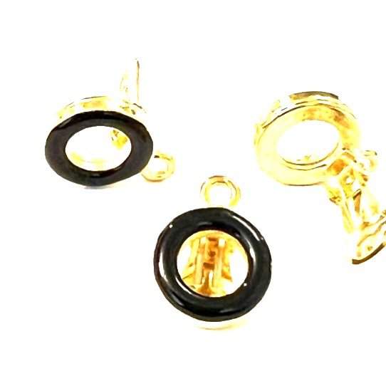 Boucles d'oreilles dor  clips maills, 14mm diamtre 