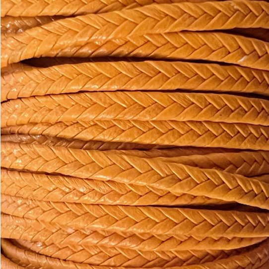 Braided leather spina di pesche 5mm