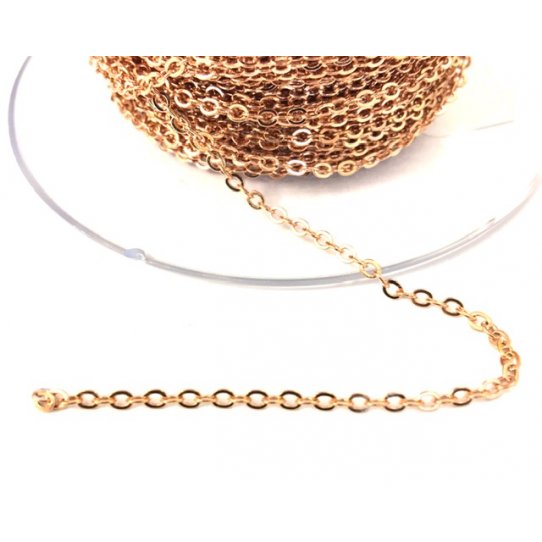 chain rose gold plated, 2mm