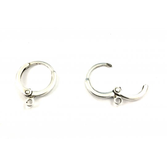 Crole en laiton plaqu argent antique 13.4 mm