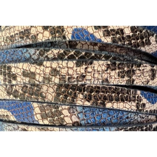 Cuir de veau motif PYTHON bleu 