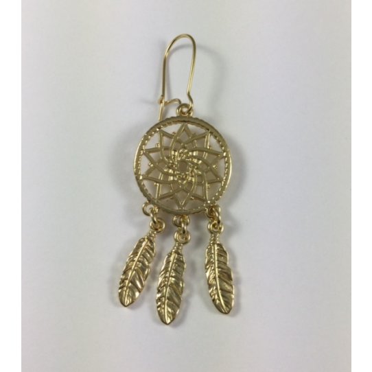 DREAM CATCHER EARRINGS DEPOSITED silver and fine gold plated 24 carat French production