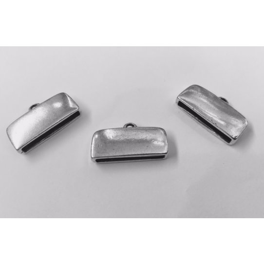 Embout 20 x3 mm en tain plaqu argent