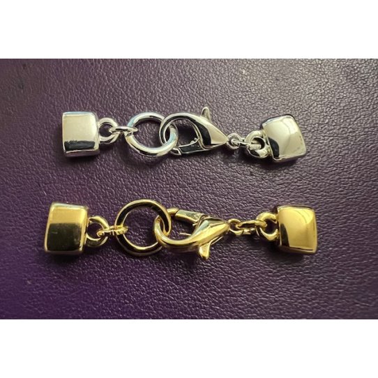 Embout fini pour cuir 5mm plat en argent vif 10microns FR