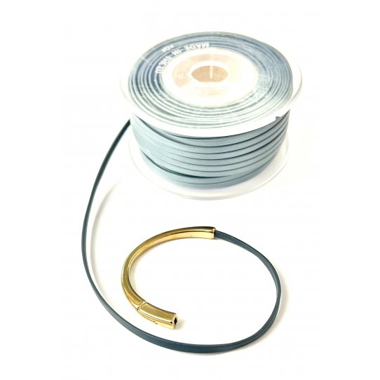 Fermoir aimanté demi jonc DORE  pour cuir plat 3mm