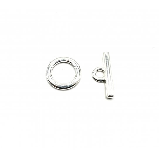 Fermoir T en 20mm argent vif 10microns