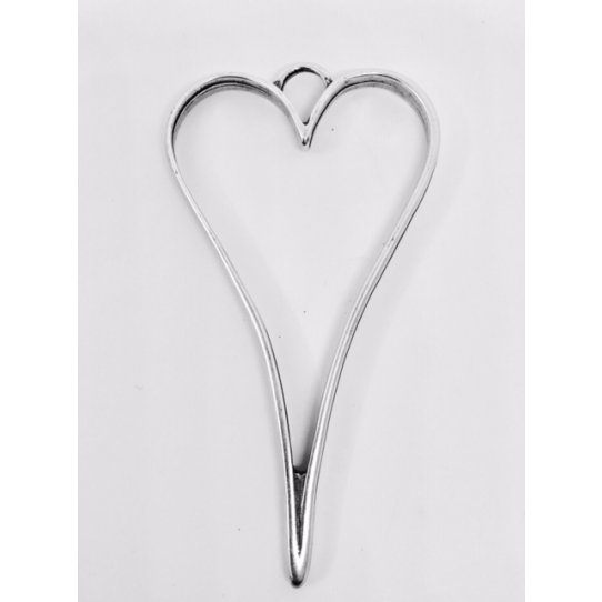 Grand cœur évidé en pendant 84 x 45 mm