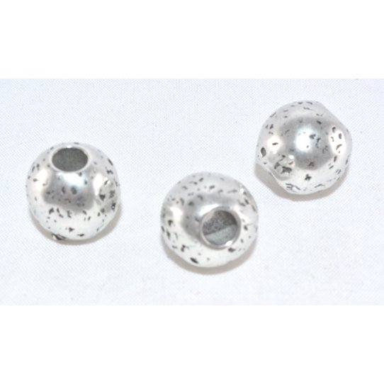 Large round beads 5mm diameter hammered