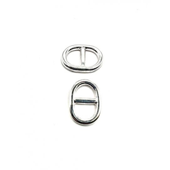 Maille marine taille moyenne  23 x 17 mm plaqu argent 10microns en France