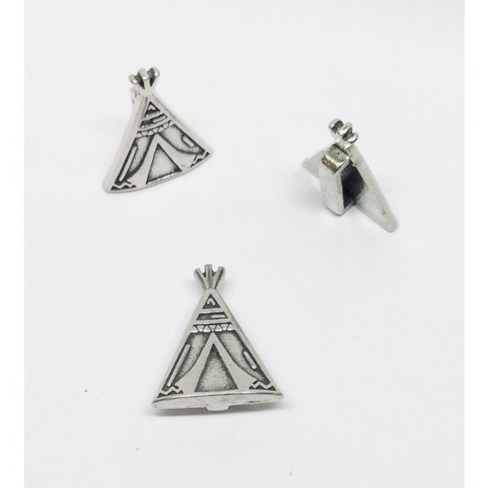 Passant tepee 10 mm en tain plaqu argent.