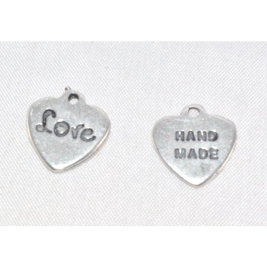 Pendant - double-sided love heart / hand made