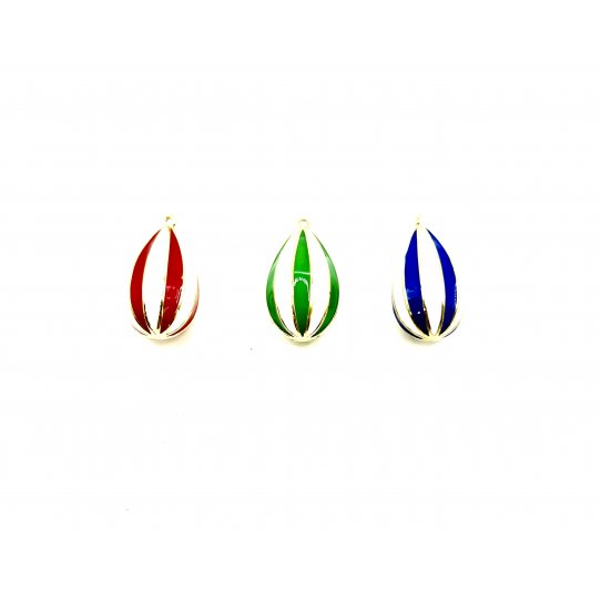 Pendant grand ballon maill en laiton dor  l'or fin 24 carat