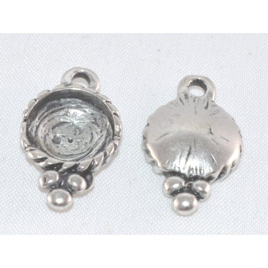 Pendant médaille à coller cabochon -cuir