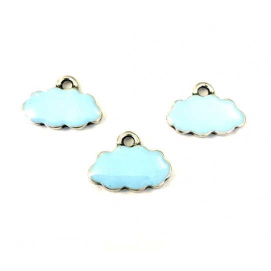 Pendant nuage maill bleu ciel 18.5 x 10.3 mm