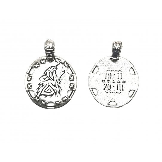 Pendant signe du zodiaque Amrindien loup