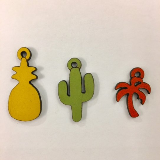 Pendants exotiques-cactus-palmier-ananas en CUIR