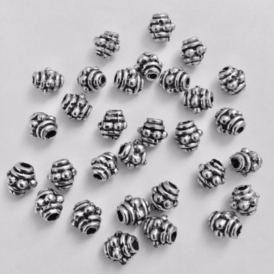 perles toupie avec motif de 5.50mm diamtre, trou 1.95mm