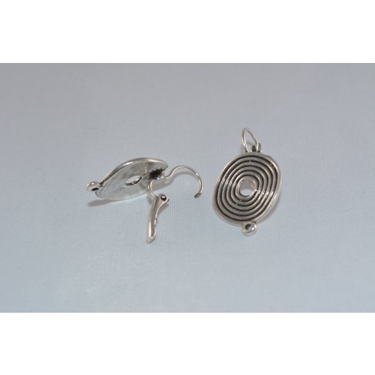 Pewter plated sleeper earrings, french production, 10 microns