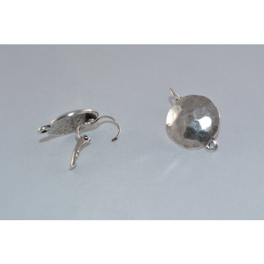 Pewter plated sleeper earrings, French production, 10 microns
