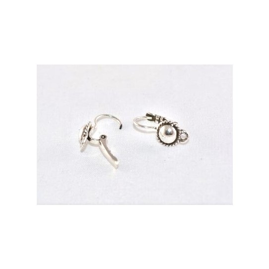 Pewter plated sleeper earrings, French production, 10microns