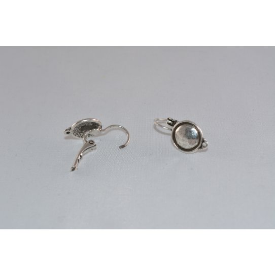 Pewter plated sleeper earrings, french production,  12 microns