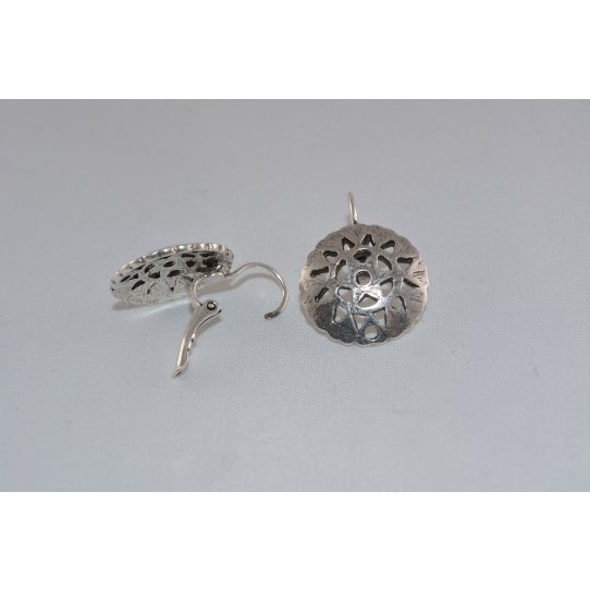 Pewter plated sleeper earrings, french production, 12 microns