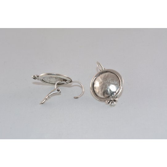 Pewter plated sleeper earrings, French production, 12 microns