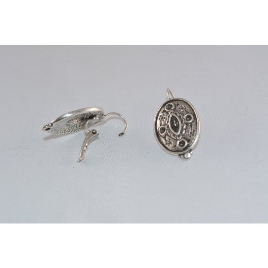 Pewter plated sleeper earrings, French production, 12 microns