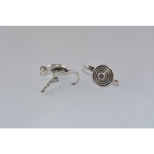 Pewter plated sleeper earrings, French production, 12 microns