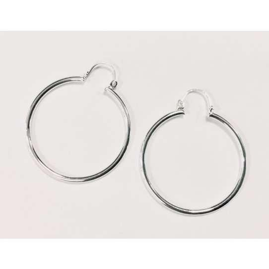 Silver plated brass crole earrings 37mm