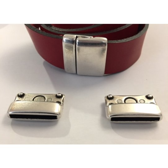Silver plated zamak magnetic clasp 20 mm